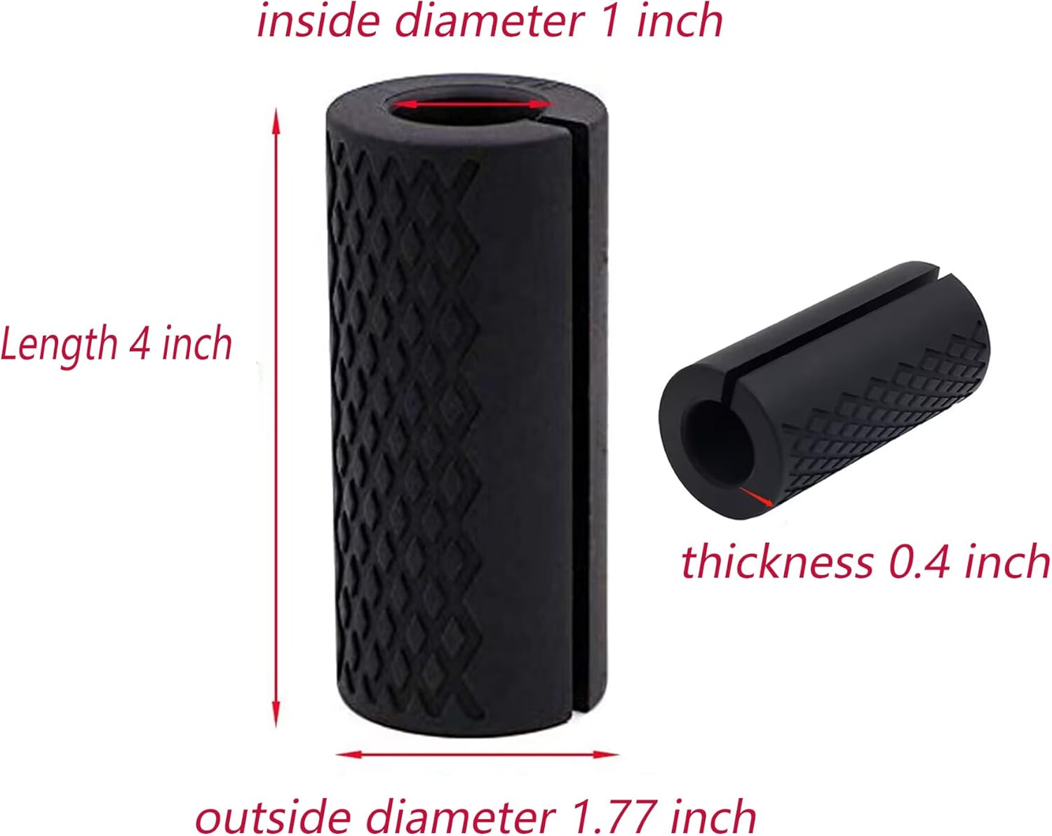 Skiennix Barbell Grips - Thick Dumbbell Adapter for Weightlifting | High-Density Silicone Rubber
