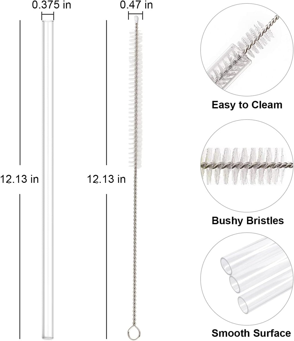 Stanley Replacement Straw - 6 Pack Reusable Straws with Cleaning Brush for 40 oz & 30 oz Tumblers | Clear Plastic