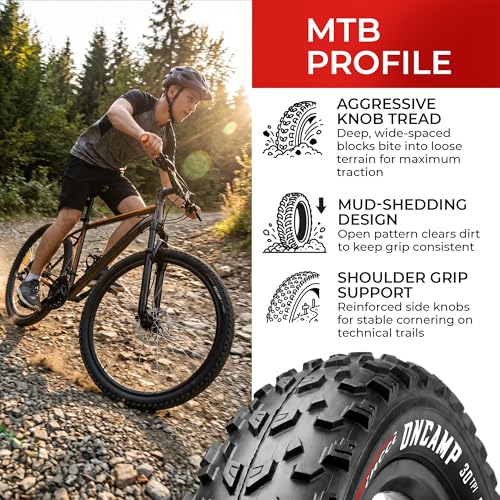 Fincci 27.5x2.10 Mountain Bike Tire & Tubes Black Foldable Kevlar Bead