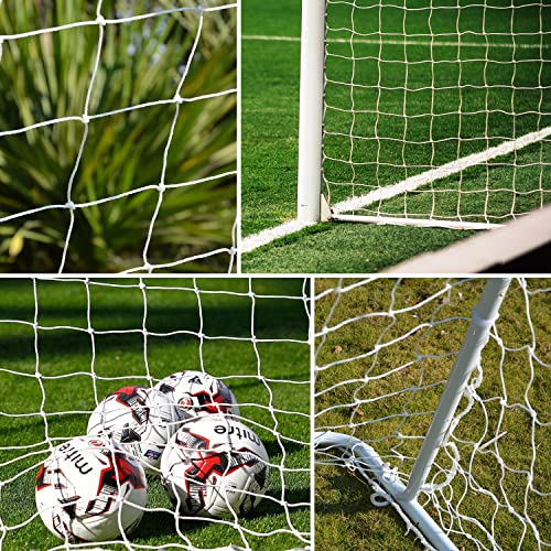 White 20ft x 6.5ft Soccer Goal Net Set Heavy Duty Replacement for Standard Goals