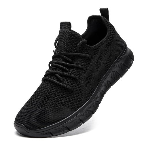 DLWKIPV Men's Running Shoes for Road & Gym – Lightweight Walking Sneakers with Breathable Mesh and All-Day Comfort Black US 12