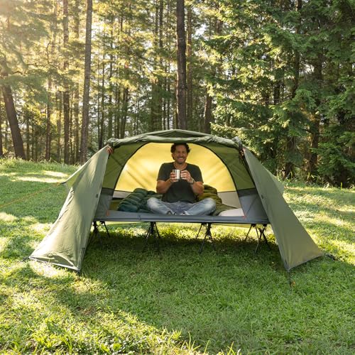Night Cat 32'' Waterproof Off-Ground Tent Cot with Vestibule - Solo Camping