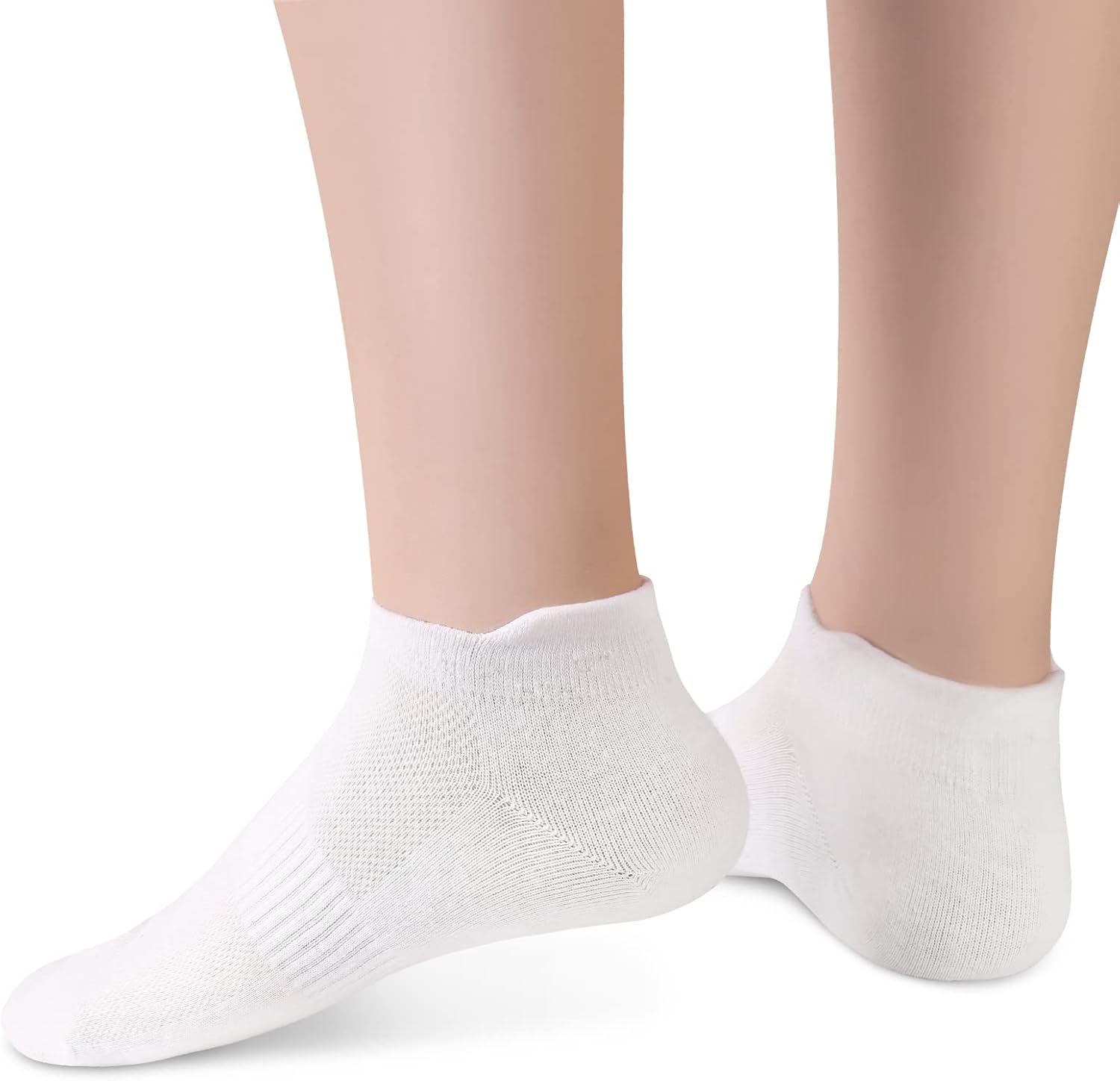 Sallking Women's Ankle Cotton Socks - Soft Low Cut No Show Athletic Socks | 6 Pairs in White