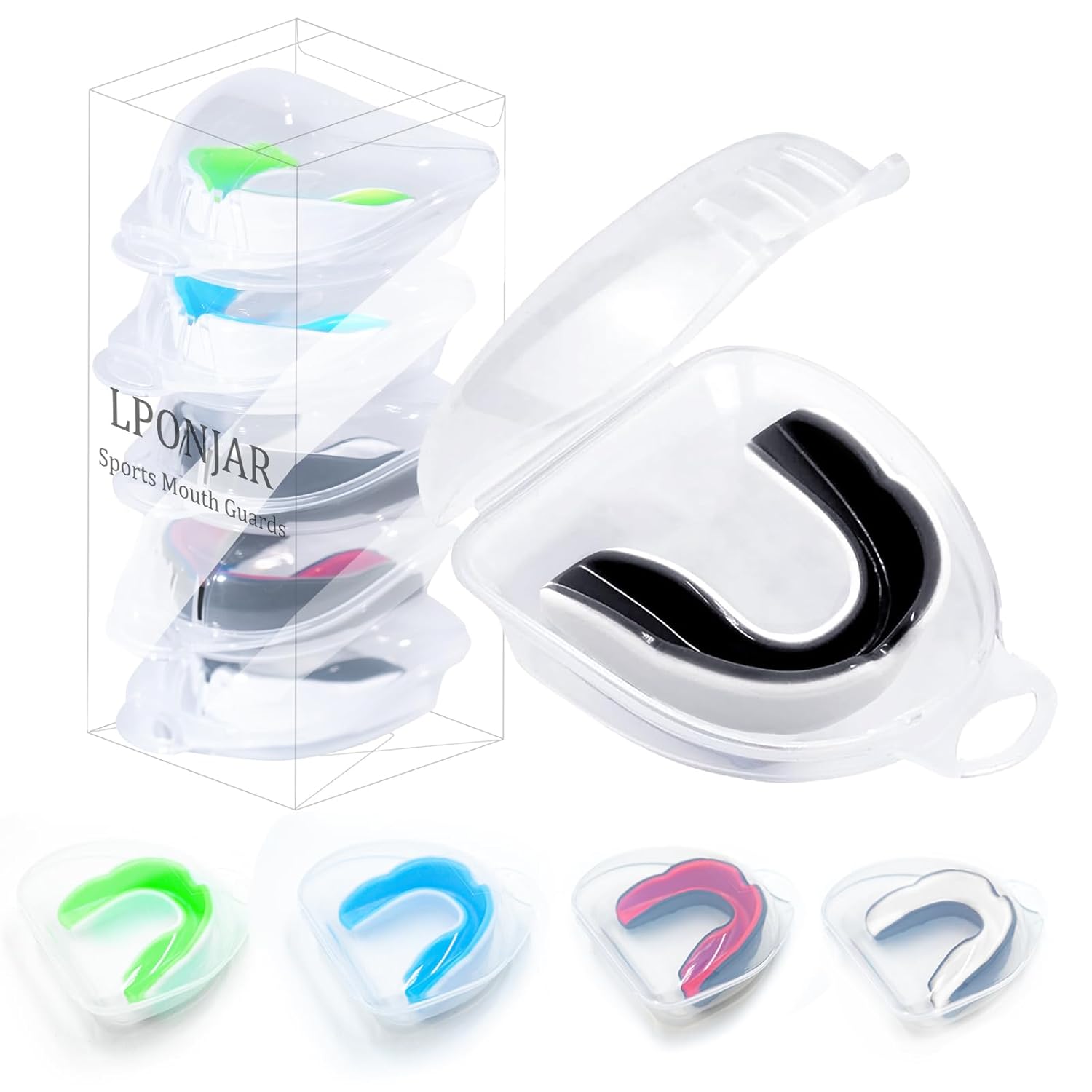 Skiennix Kids Mouth Guard - 5 Pack Youth Sports Mouthguards with Case for Football, Basketball & More