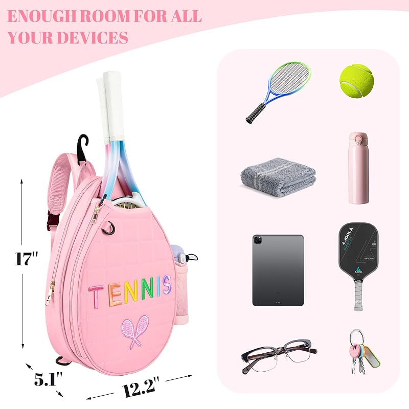 Pink Tennis Bag for Women Crossbody Sling Backpack - NZNDB