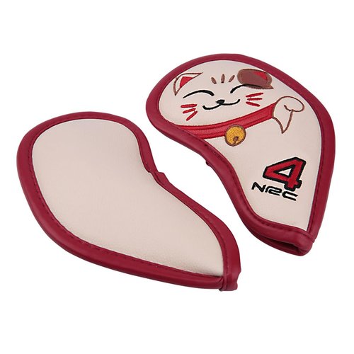 9pcs/Set Kitty Cat Design Golf Club Iron Head Covers 4-9,P,S,A Fit Right Hand Irons