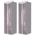 STORAGE MANIAC 2-Pack Hanging Garment Bag, Long Garment Cover for Closet, Clear Garment Bags for Storage, Large Garment Storage Bag for Dresses, Suits, Zipper Cover with Sealed Clear Window, Grey