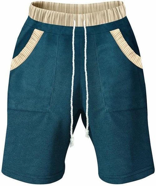 DMOYALA Men's Casual Loose Bermuda Shorts - Hip Hop Style with Elastic Waist & Pockets | Summer Outdoor Wear