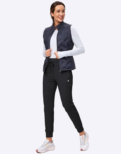 G Gradual Women's Fleece-Lined Joggers - High Waisted, Water Resistant Thermal Sweatpants for Winter | Hiking & Running