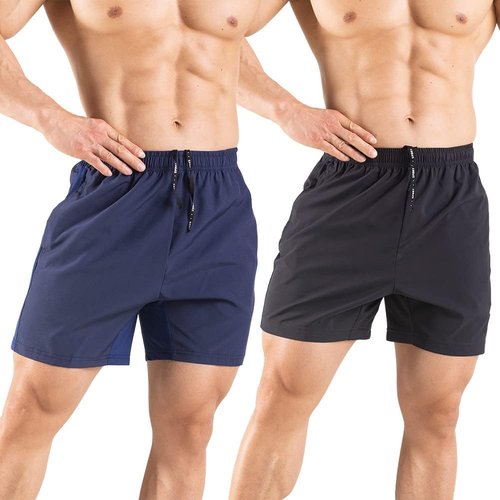 Gaglg Men's 5-Inch Running Shorts - Quick Dry Athletic Gym Shorts with Zipper Pockets | 2-Pack