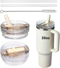 Stanley Quencher 30oz Tumbler Lids - No Spill Flip Straw Design | 2-Pack, Cream Color