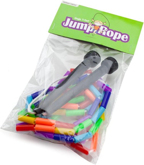 K-Roo Sports Rainbow Jump Rope - 7-Foot Length with Plastic Beaded Segmentation for Fun Workouts