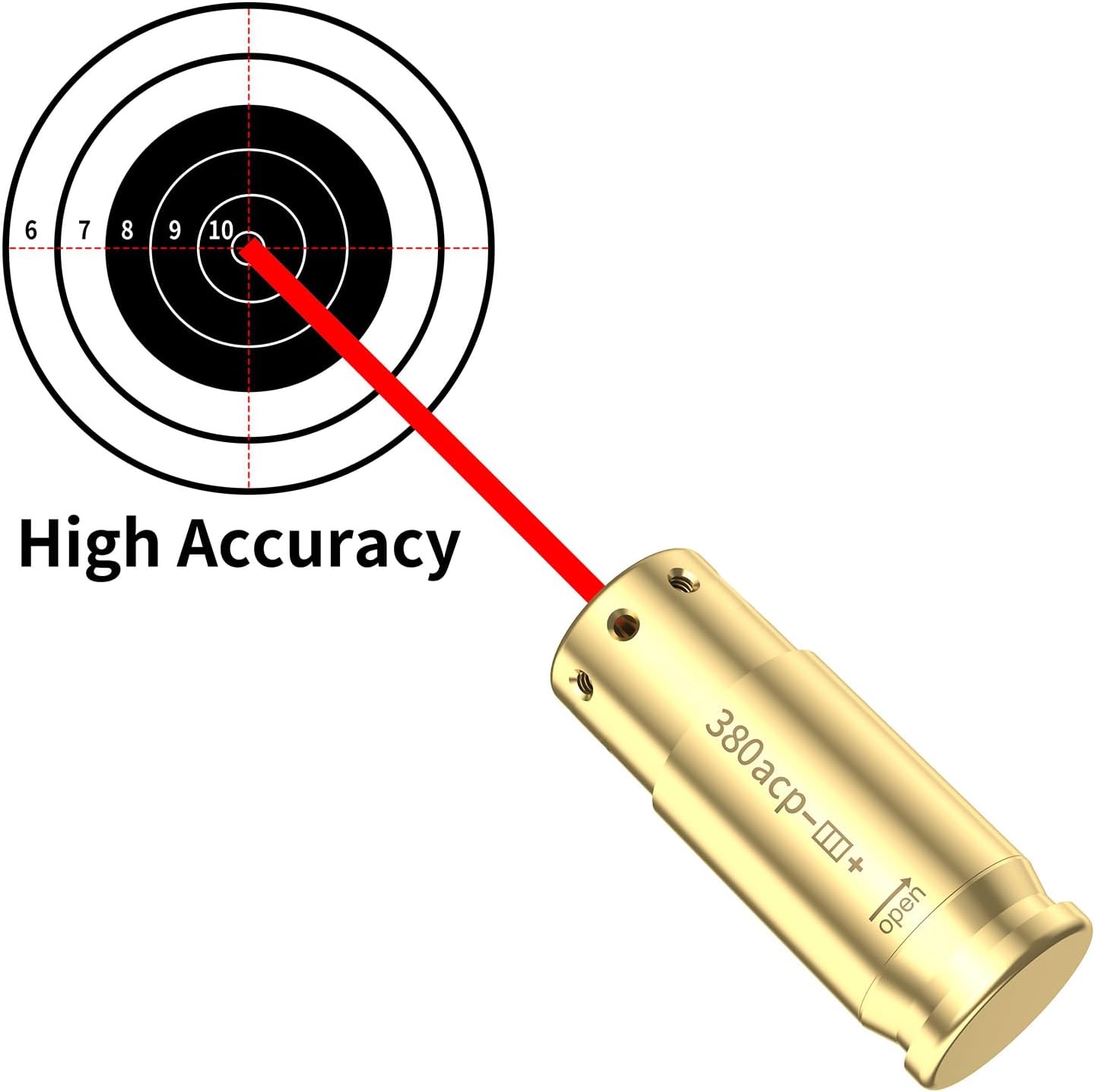 Tipfun .380acp Bore Sight Laser Sight Red Dot Boresighter with Batteries
