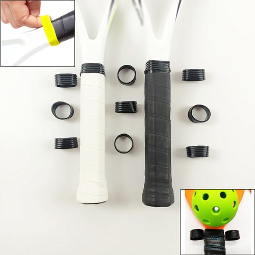 Wzttdm 20 Pcs Tennis Racket Silicone Handle Grip Ring, Racket Band Racquet Rings, Protector Absorbent Overgrip Fix Ring for Handle Tennis Racket