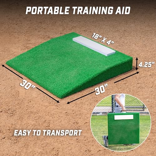Portable Pitching Mound for Baseball Practice - 30 x 30 x 4 Inch, Durable & Travel-Friendly