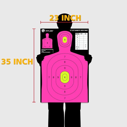 Atflbox High Visibility 5-Color Silhouette Target Paper - 23x35 Inch for Indoor/Outdoor Shooting
