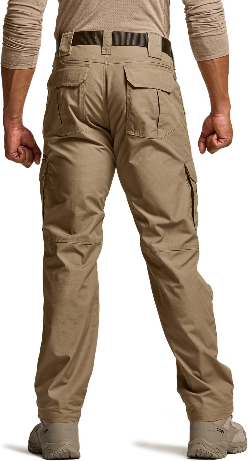 CQR Men's Tactical Pants, Water Resistant Ripstop Cargo Pants, Lightweight EDC Work Hiking Pants, Outdoor Apparel, Raider Mag Cougar, 28W x 30L