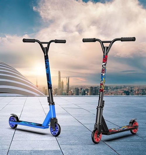Trick Pro Scooter Quality Stunt Scooter for Kids 8 Years and Up Adults Complete Kick Scooter for Intermediate,Beginner,Advanced and Professional Rider Teens Cool Scooter Freestyle Tricks Black