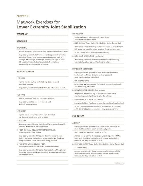STOTT PILATES Rehab Manual - RMR2 Support Material