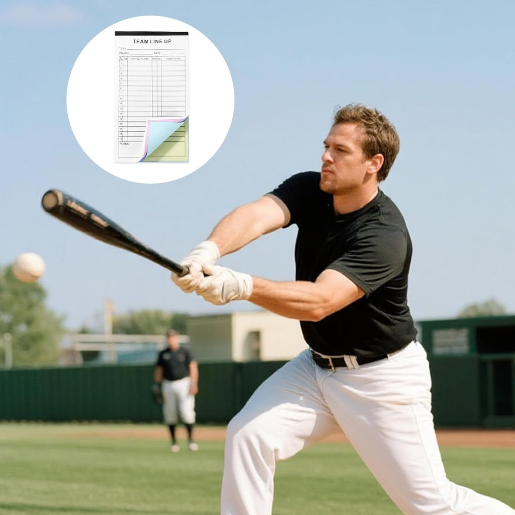Regine Switzerland Baseball/Softball Lineup Cards - 120 Pages, 4-Part Carbonless Copies, 16 Player Roster