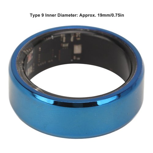 Smart Ring Health, Health Ring to Monitor Fitness Pedometer Sleep Data, Remotely Take Photo, IP68 Smart Health Ring for Men Women, Blue (9)