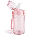 OLDLEY Kids Water Bottle with Straw 12oz Cherry Blossom - Tritan BPA-Free, Time Marker