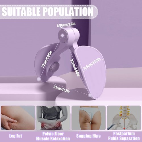 Kmise Thigh Master Thigh Exerciser,Pelvic Floor Muscle Trainer,Kegel Trainer for Postpartum Rehabilitation, Arm/Leg/Hip/Inner Thigh Exercise Workout Equipment for Women Come with 8-Shaped Tension Band