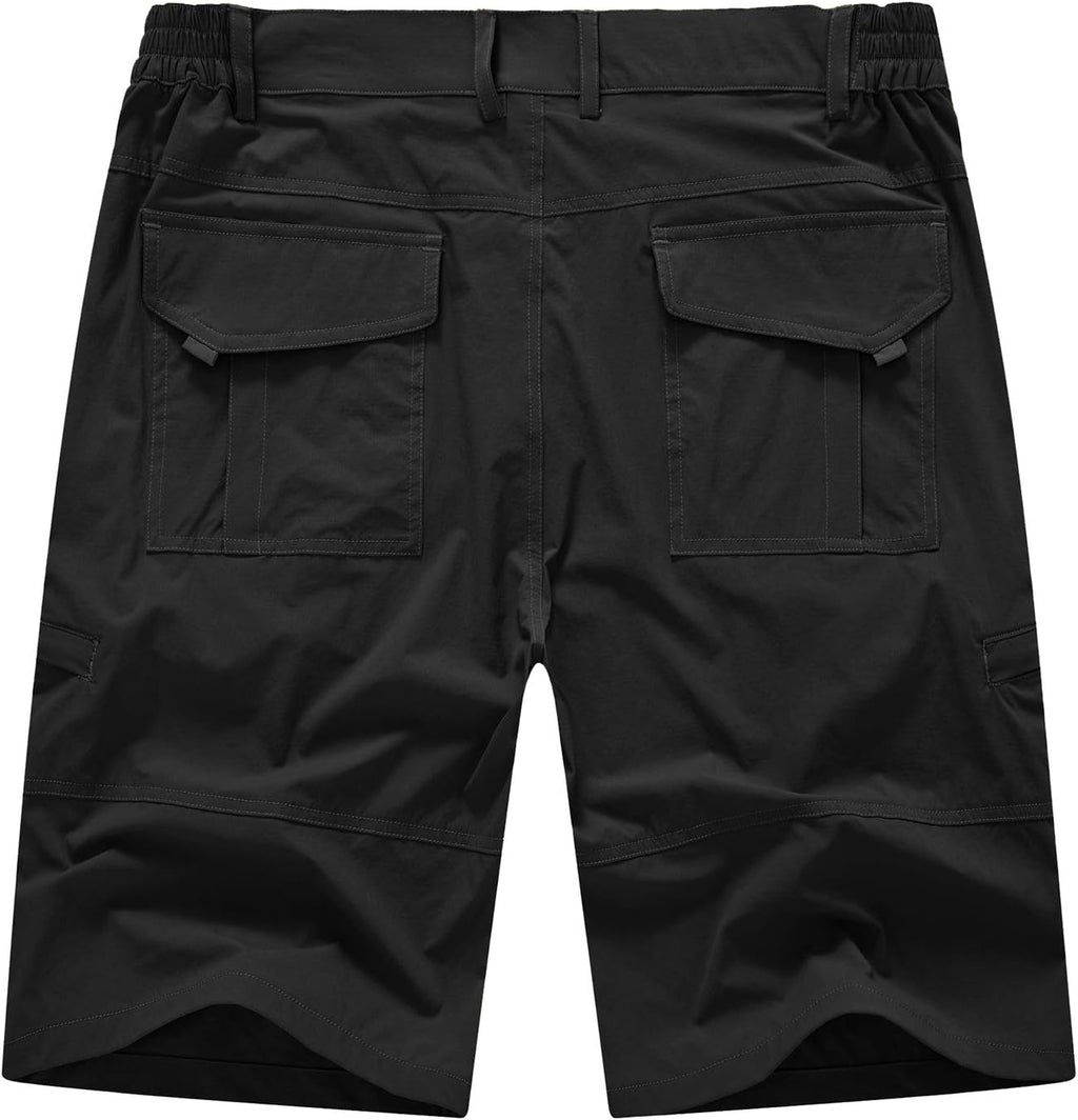 BASUDAM Men's Cargo Hiking Shorts - Lightweight, Quick-Dry Fabric with 6 Pockets for Camping & Travel
