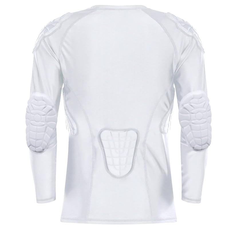 Youth Padded Chest Protector Shirt with 10mm Foam Padding - White, Medium