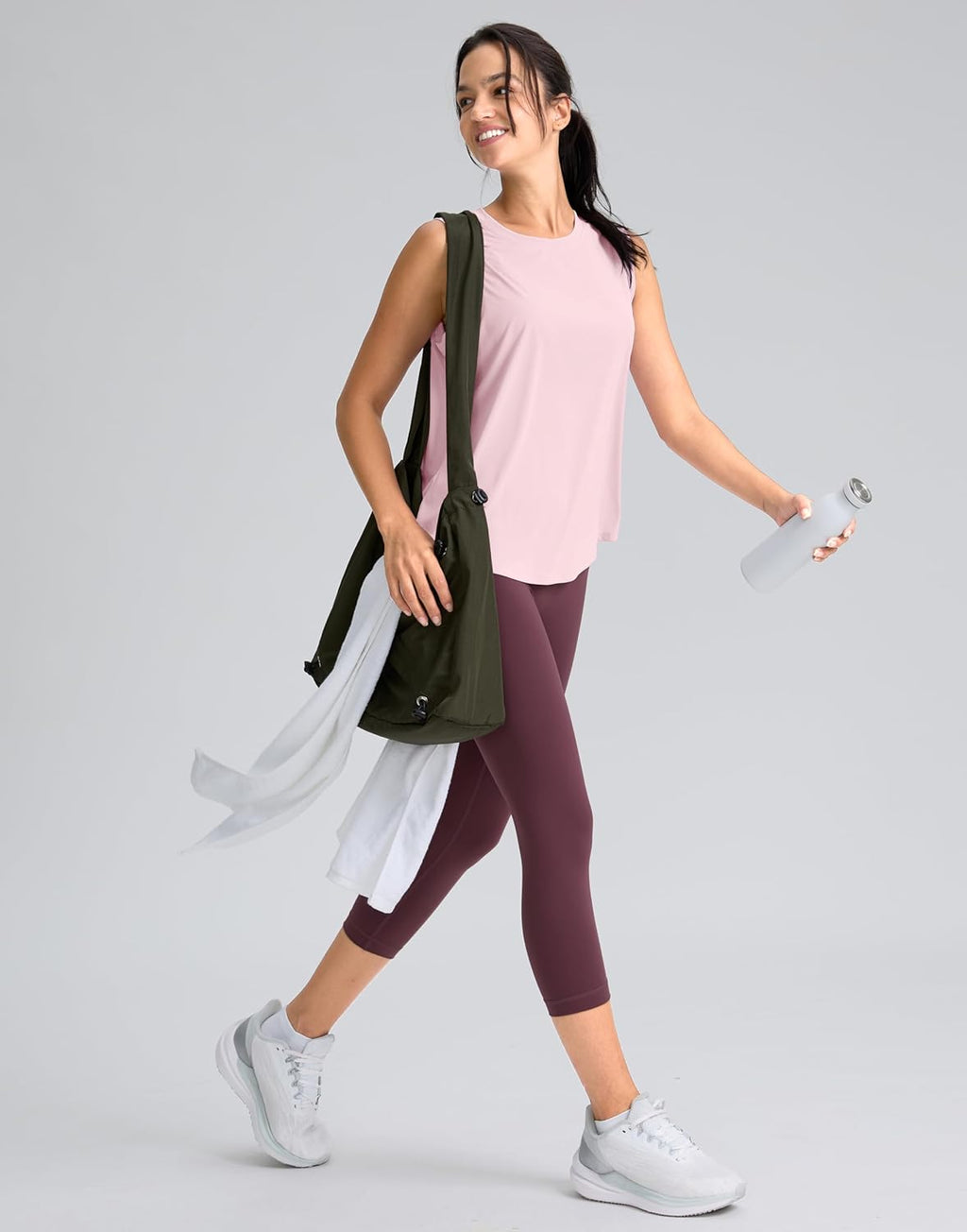 SANTINY Women's Active Tank Tops - Breathable Lightweight Sleeveless Yoga & Tennis Shirts