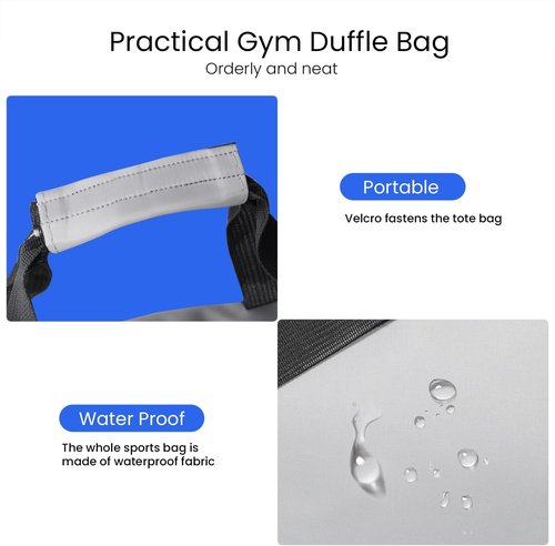 C&F BOGMOST Small Gym Bag - Lightweight Waterproof Duffel for Travel & Workouts | Grey, Large