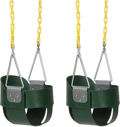 Eastern Jungle Gym Full Bucket Toddler Swing Seat - Durable Coated Chains | Set of 2