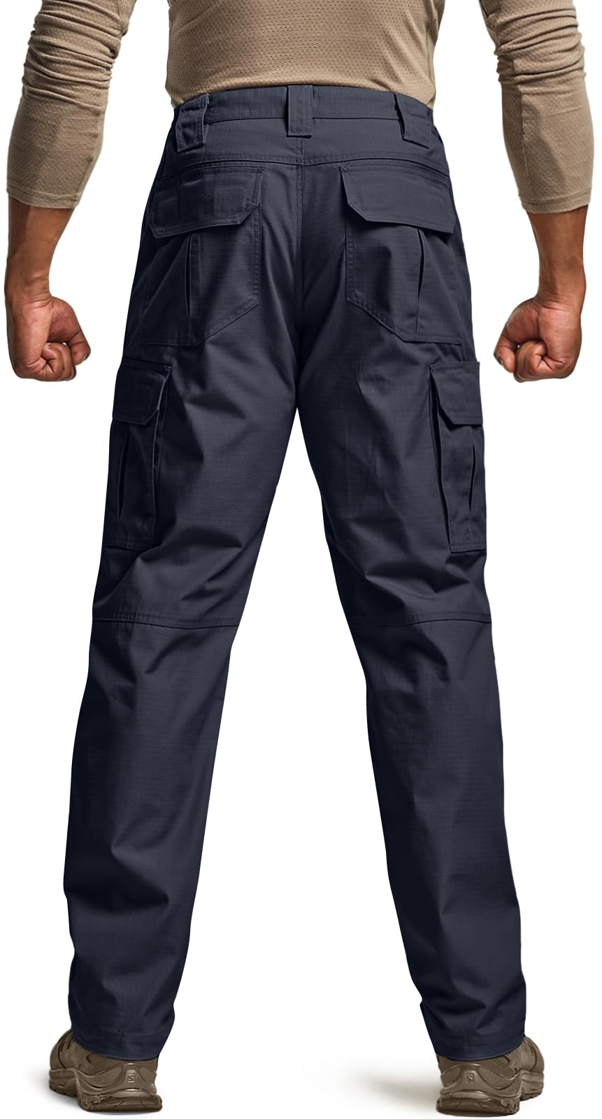CQR Men's Tactical Pants, Water Resistant Ripstop Cargo Pants, Lightweight EDC Work Hiking Pants, Outdoor Apparel, Raider Police Navy, 32W x 34L