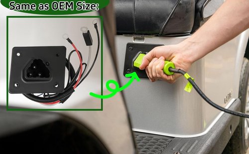 Dr.Acces Golf Cart 48V Delta-Q Charger Receptacle for EZGO RXV Carts 2008+Replace OEM#602529