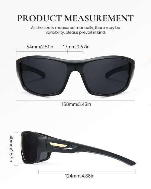 Marino Bonatti Sports Polarized Sunglasses Men Fishing Sunglasses See Fish in Water Wrap-around Glasses UV400