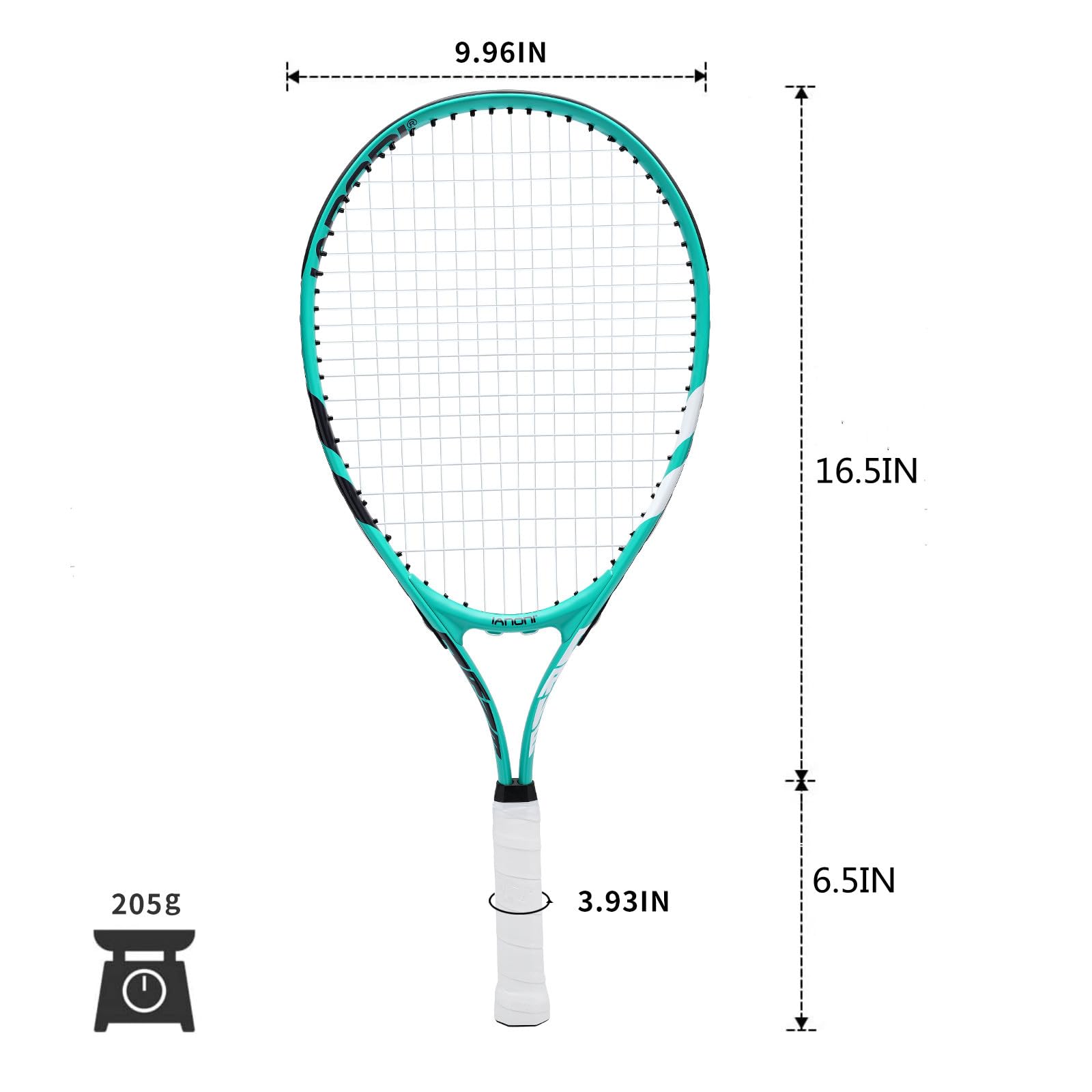 Tennis Racket for Kids 23'' Kid's Tennis Racquet Set of 2-2 Chird Tennis Rackets with 3 Balls,2 Grips,2 Vibration Dampers(Red and Green)