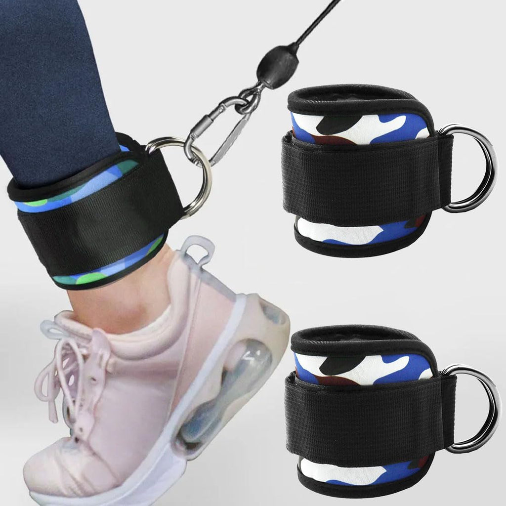 Skiennix Ankle Resistance Bands - Adjustable Padded Straps for Glute Kickback | 1 Pair