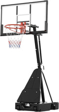 Skiennix Height Adjustable Basketball Hoop - 4.9-10FT Mobile Goal System with Weighted Base for Youth & Adults | Driveway & Backyard Play
