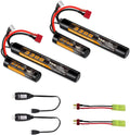 3300mAh Airsoft Battery by [Brand Name] - 11.1V Nunchuck Rechargeable Battery for AEG AK47, M4, MP5