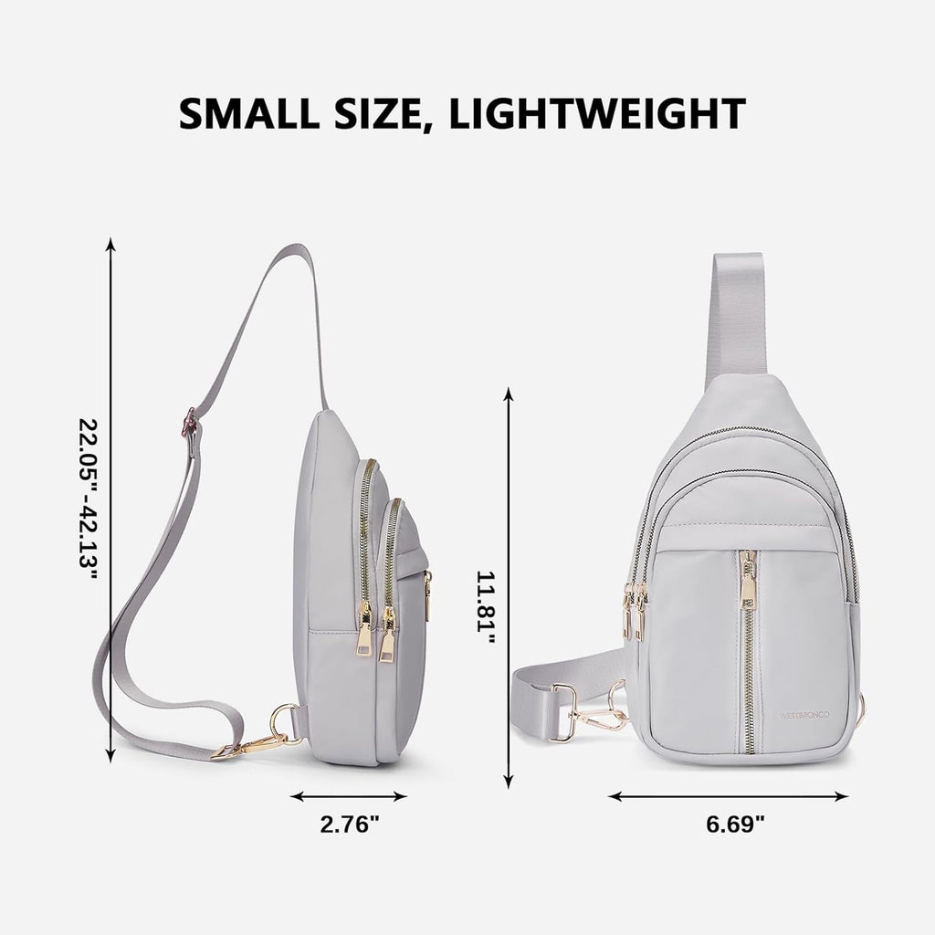 Westbronco Small Sling Bag - Lightweight Nylon Crossbody Backpack for Travel & Daily Use