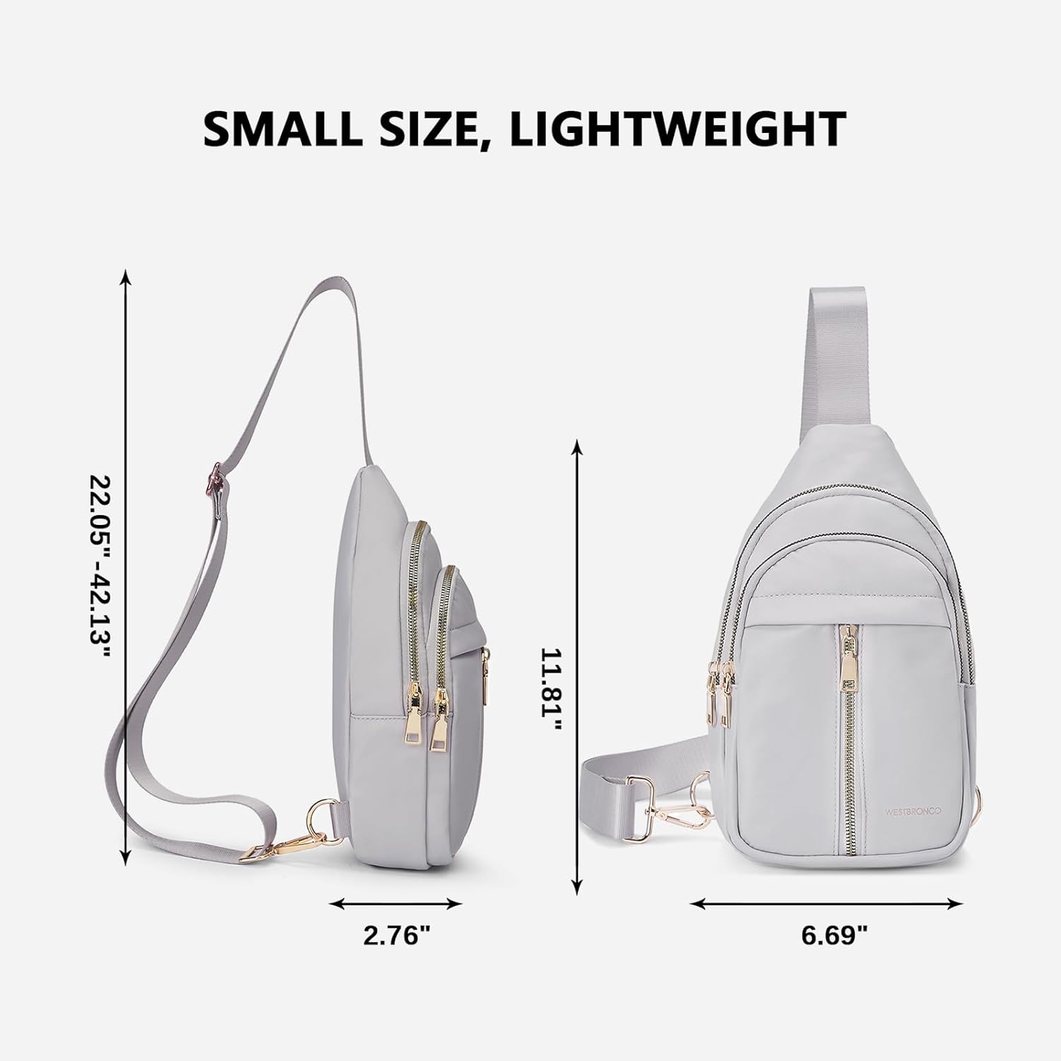 Westbronco Small Sling Bag - Lightweight Nylon Crossbody Backpack for Travel & Daily Use