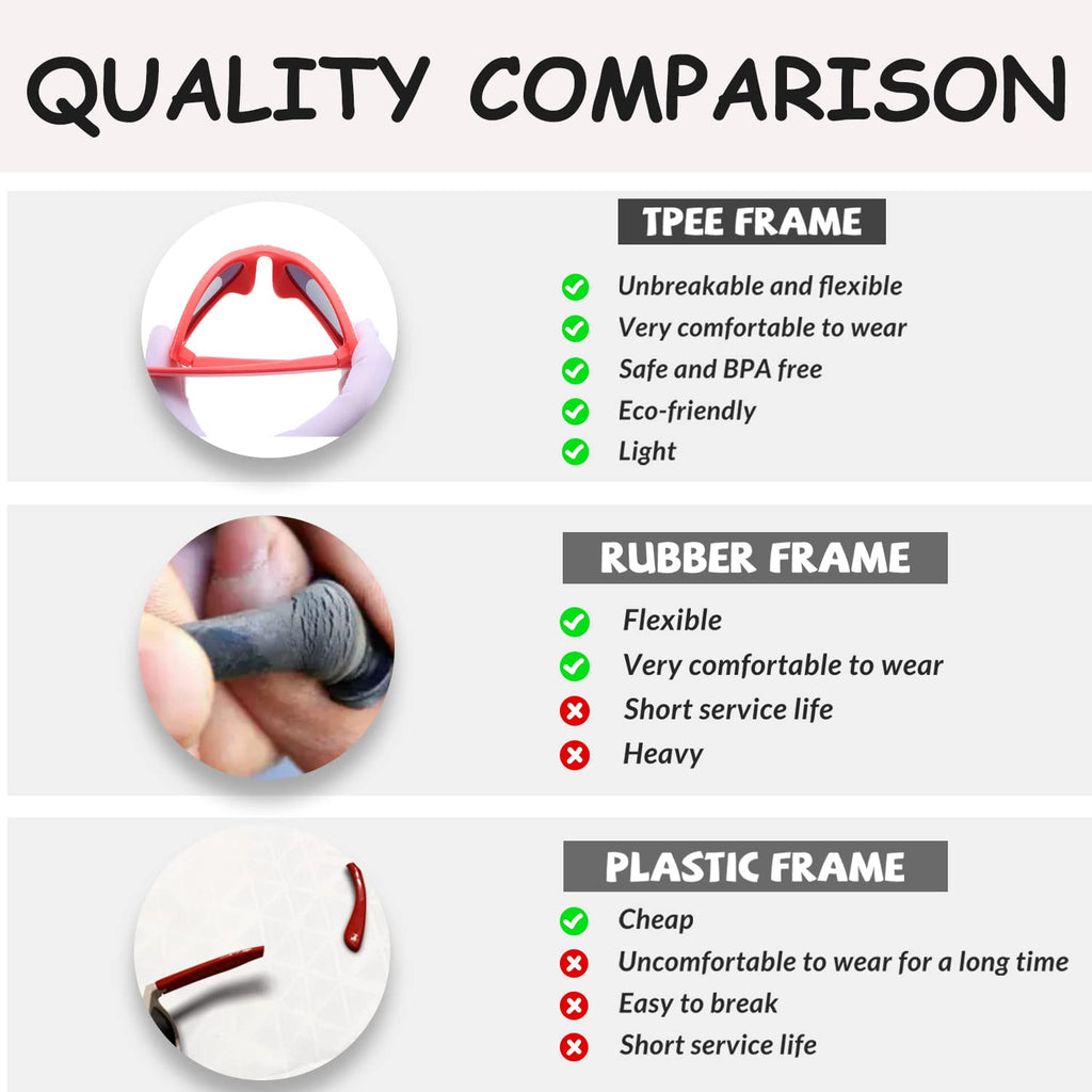 DUCO Cute Polarized Kids Sunglasses for Girls Boys Flexible Children Shades UV Protection Age 6-10 K018