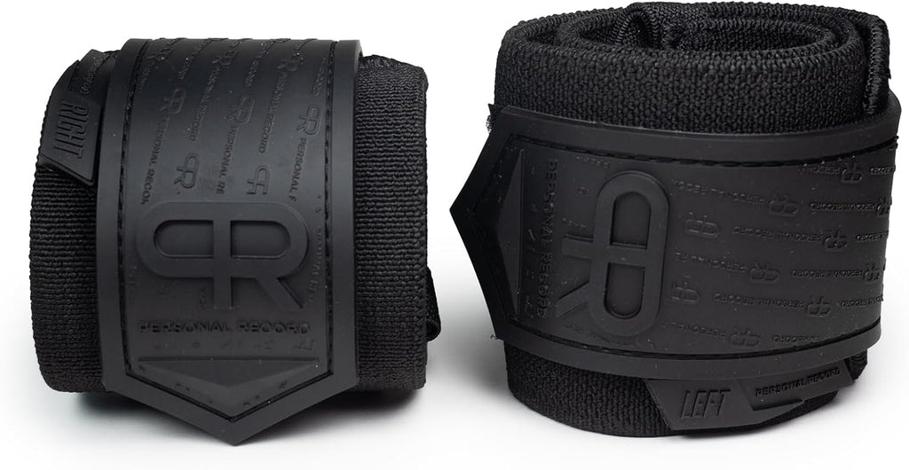 PR Personal Record Heavy Duty Wrist Wraps - Extra Wide Strap, Strong Thumb Loop, Enhanced Elasticity