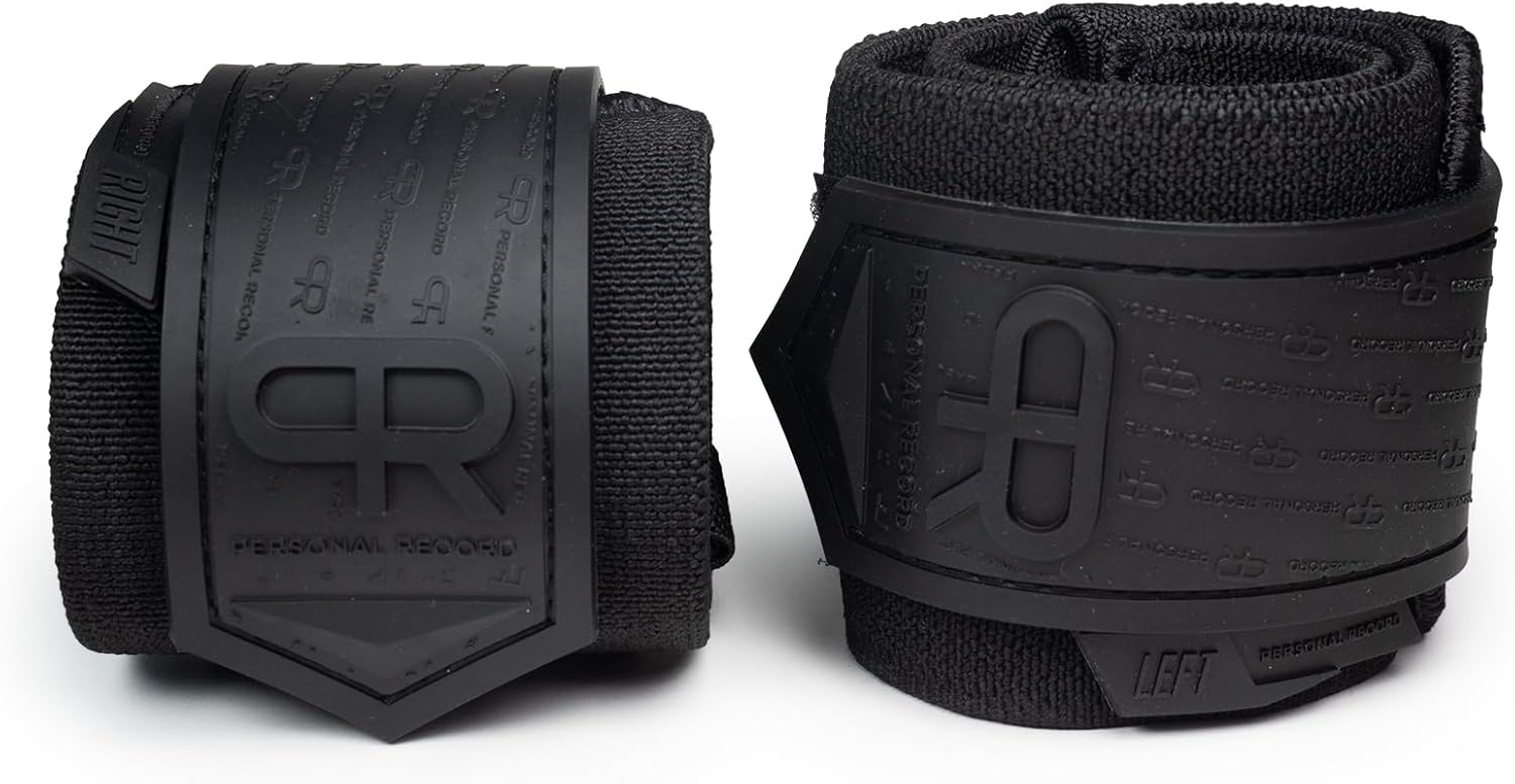 PR Personal Record Heavy Duty Wrist Wraps - Extra Wide Strap, Strong Thumb Loop, Enhanced Elasticity