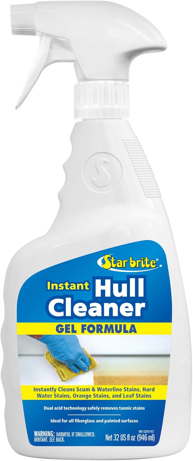 STAR BRITE Instant Hull Cleaner - 32 Oz Gel Spray for Effortless Stain Removal on Boats & Surfaces
