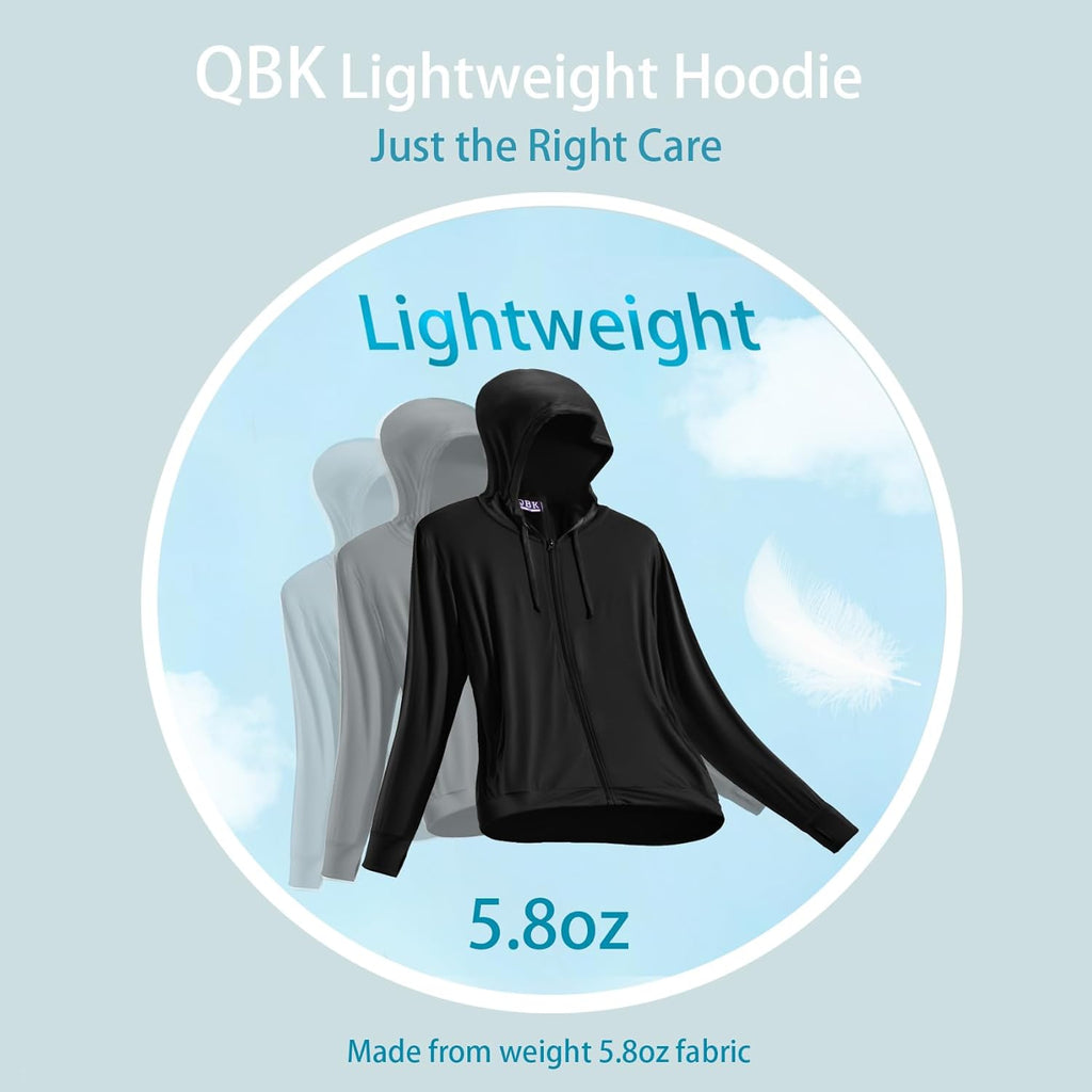 QBK Lightweight Zip-Up Hoodie - Stylish Summer Jacket for Women | Perfect for Warm Weather