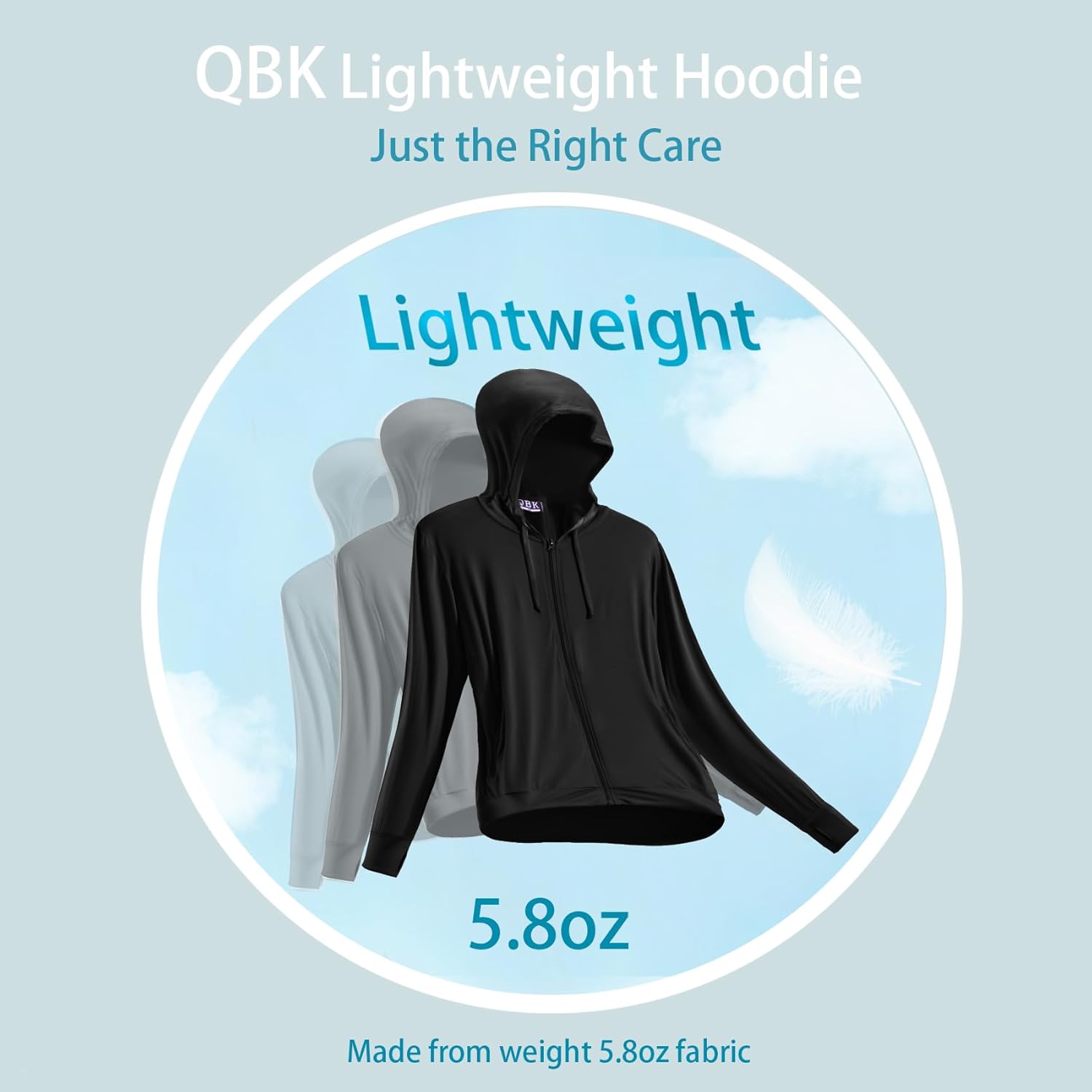 QBK Lightweight Zip-Up Hoodie - Stylish Summer Jacket for Women | Perfect for Warm Weather