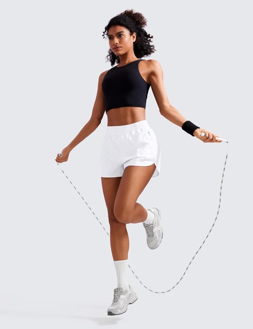 CRZ YOGA Dolphin Athletic Shorts - High Waisted Quick Dry for Running & Workouts | 3" Length