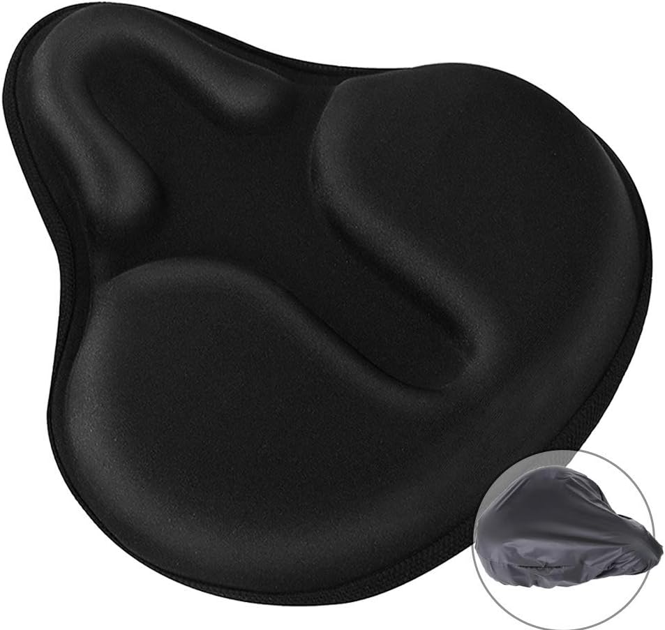Skiennix Gel Bike Seat Cushion Cover - Comfortable & Breathable for Cruiser & Stationary Bikes | Big Size