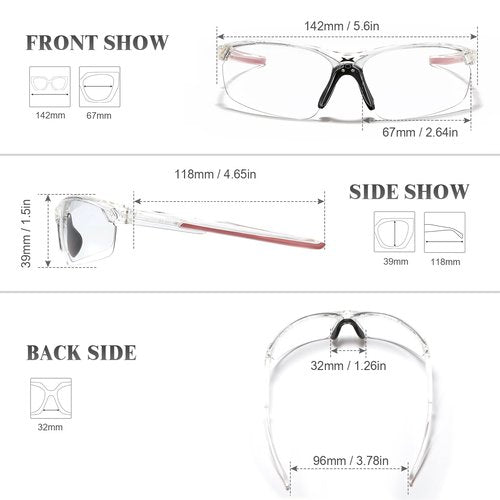 Suertree Photochromic Cycling Glasses Men Women Clear Sports Sunglasses Mountain Bike Riding MTB Bicycle Running Golf Baseball Fishing Driving Hiking Climbing Pickleball